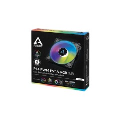 ARCTIC P14 PWM PST A-RGB Fan 1-Pack - Sleek Black Transparent 140 mm for Ultimate Cooling and Style